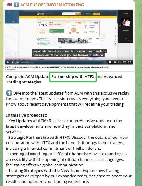 ACM claims HTFX as a partner