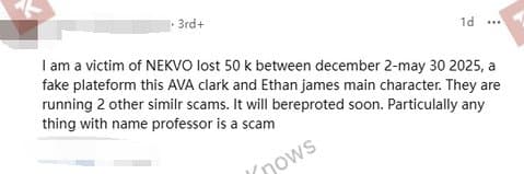 Real testimonial from a TraderKnows LinkedIn user