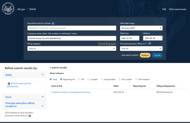 SEC Query Result