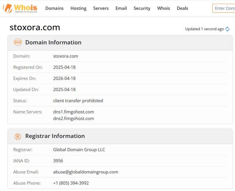 Whois Query Result