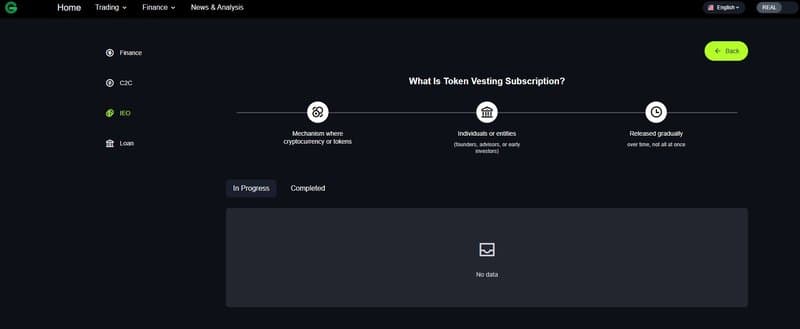 Plataforma de IEO y suscripción de tokens