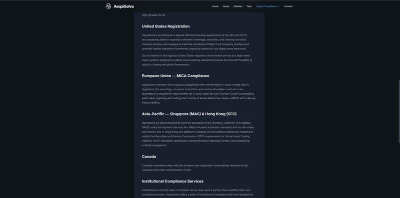 AequiSolva Regulations
