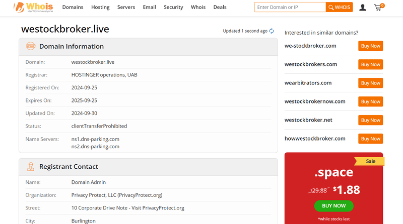 westockbroker.live whois