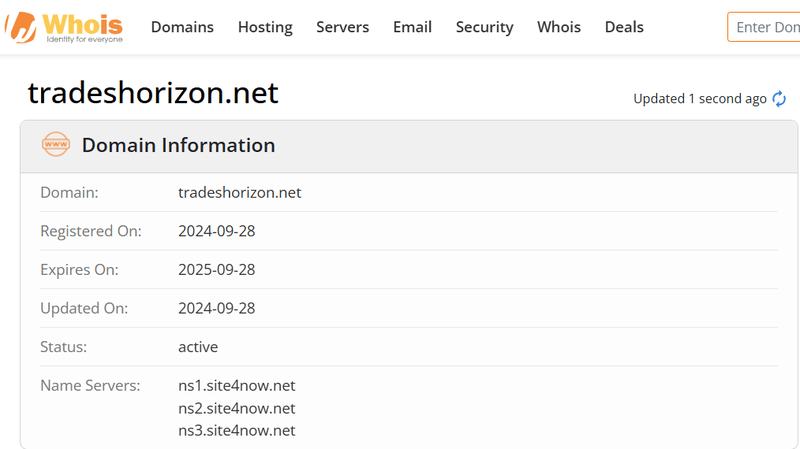 Результаты проверки Whois