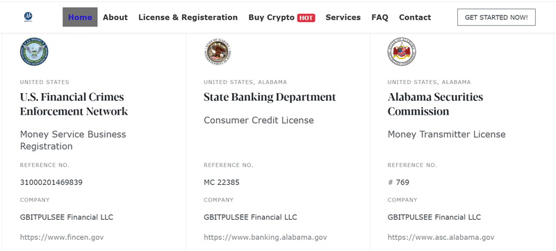 Afirmaciones regulatorias del sitio web