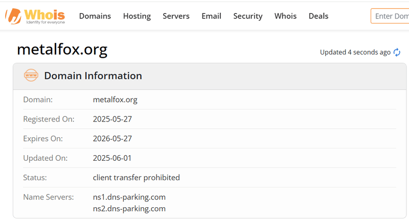 Kết quả tra cứu Whois