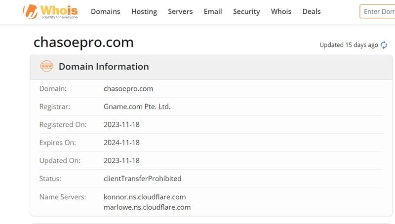 Chasoe's Domain Registration