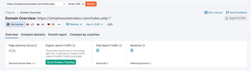 Semrush 자연 검색 트래픽 데이터
