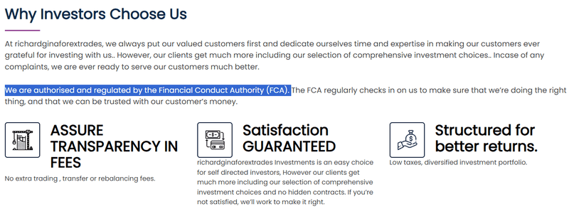 Financial regulation as claimed on the website