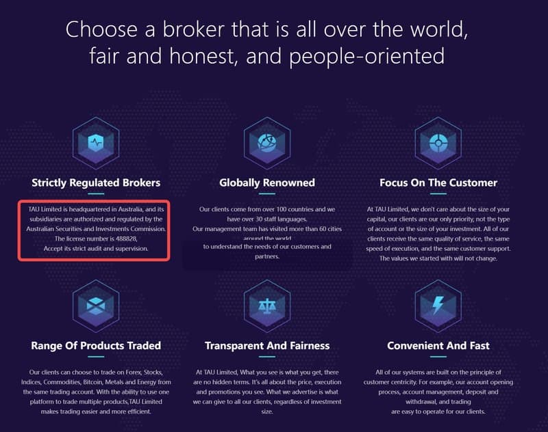 TAU Limited의 규제 소개