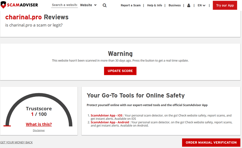 ScamAdviser High-Risk Platform Warning