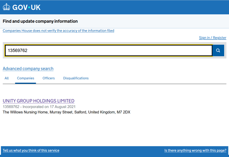 Companies House Query Result