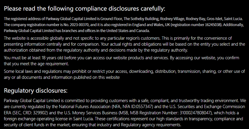 Financial regulatory claims by the official site