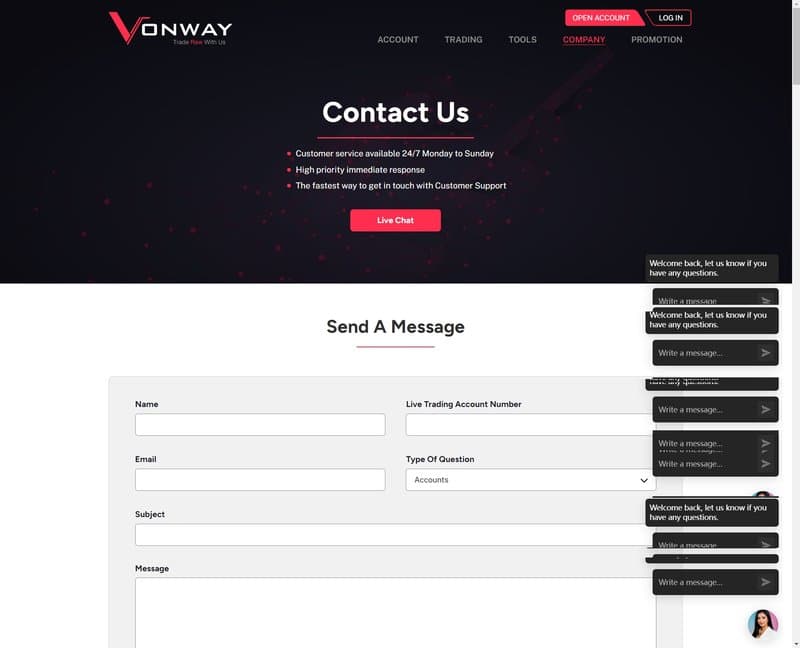 Клиентская поддержка Vonway