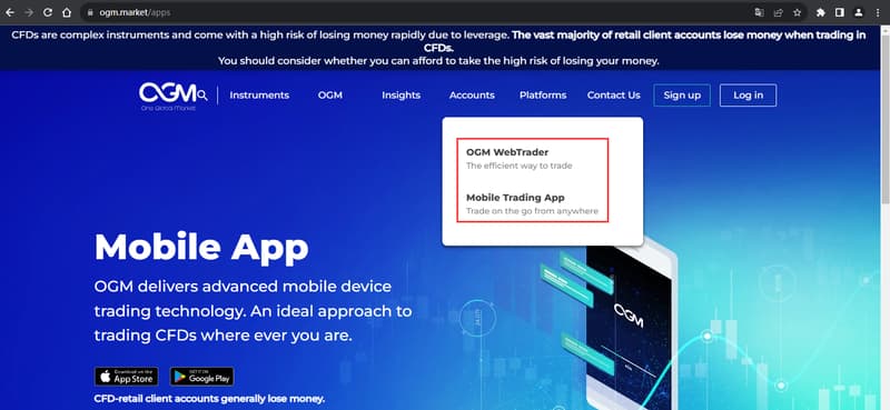 Información sobre software de trading en el sitio web