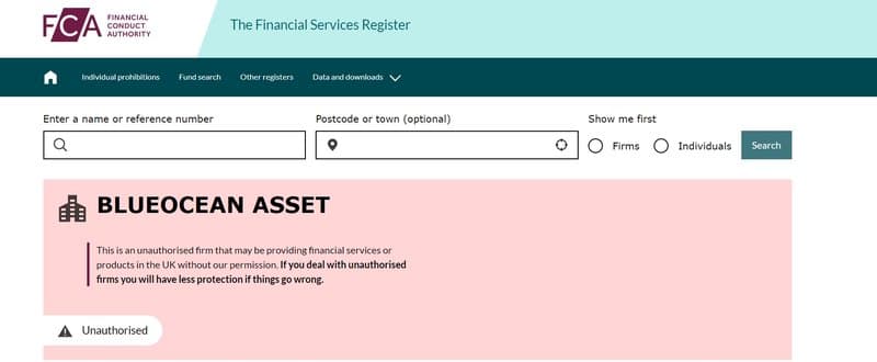 Regulatory Information of Blueocean Asset