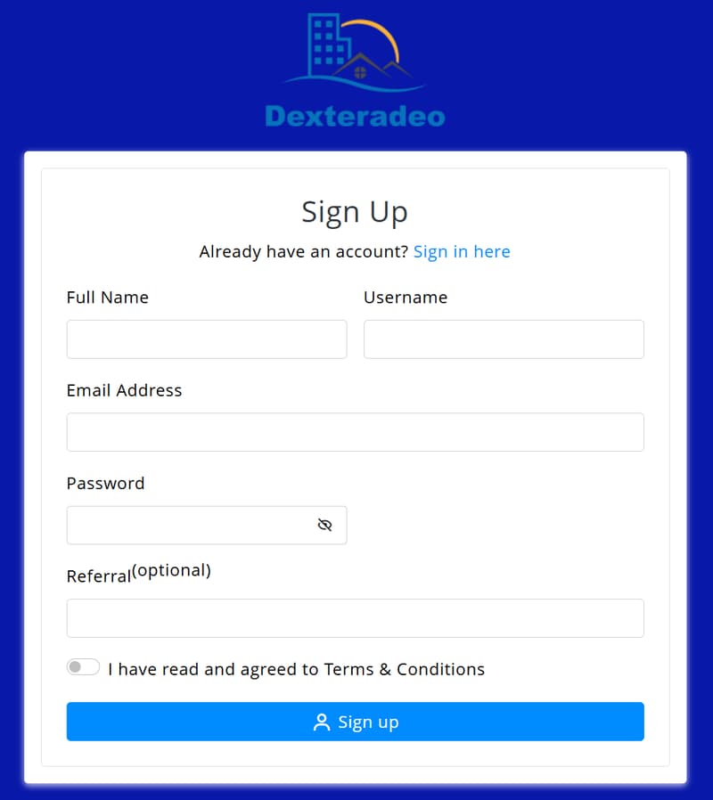registration form
