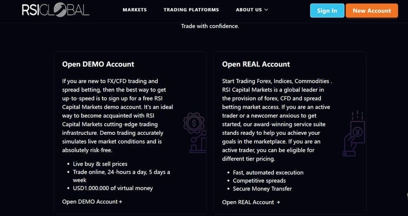 RSI GLOBAL INVEST's account type