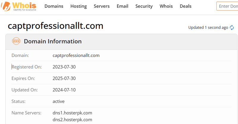 Результаты поиска Whois
