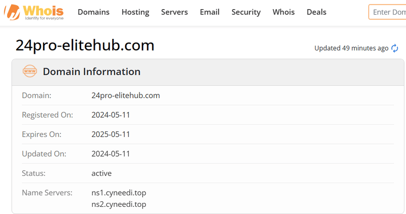 Kết quả tra cứu Whois