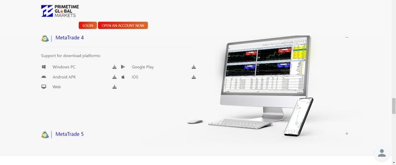 PGM's MT4 trading platform