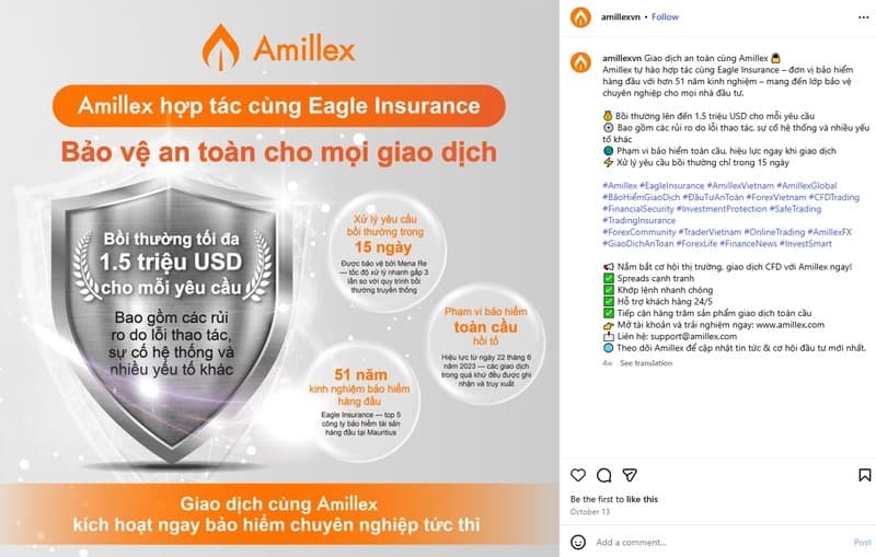 Publicación de promoción en ins de Amillex