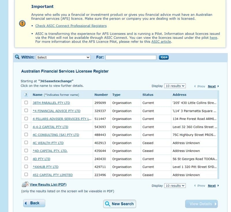 regulation information of 365assetexchange