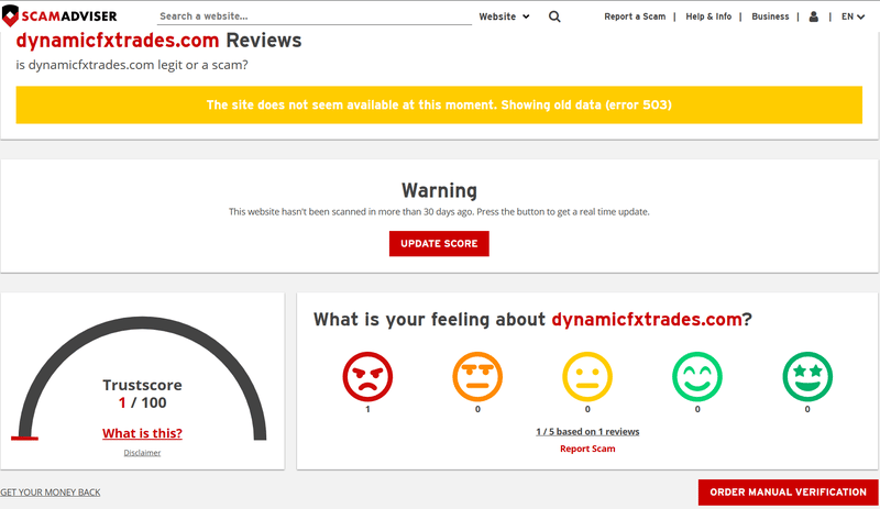 ScamAdviser High Risk Warning