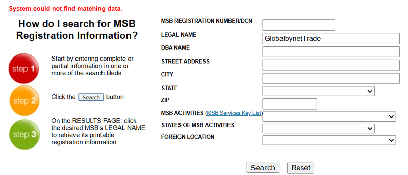 FinCEN Query Result