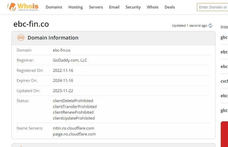 EBC Whois search