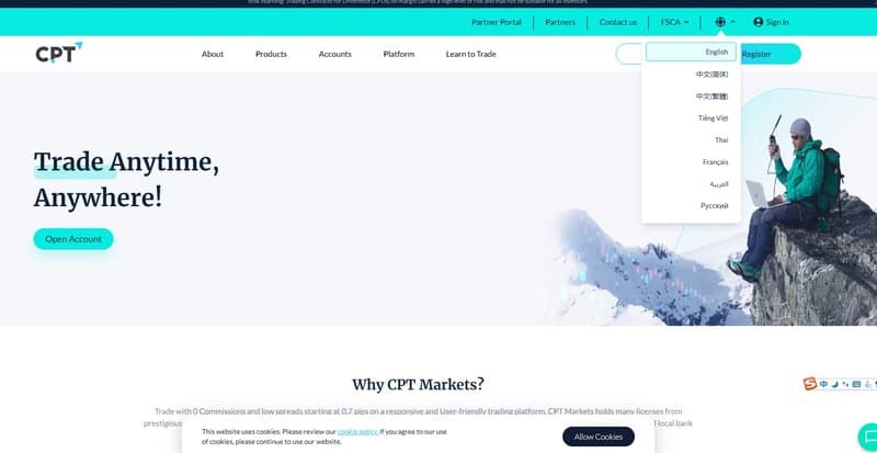 CPT Markets Official Website