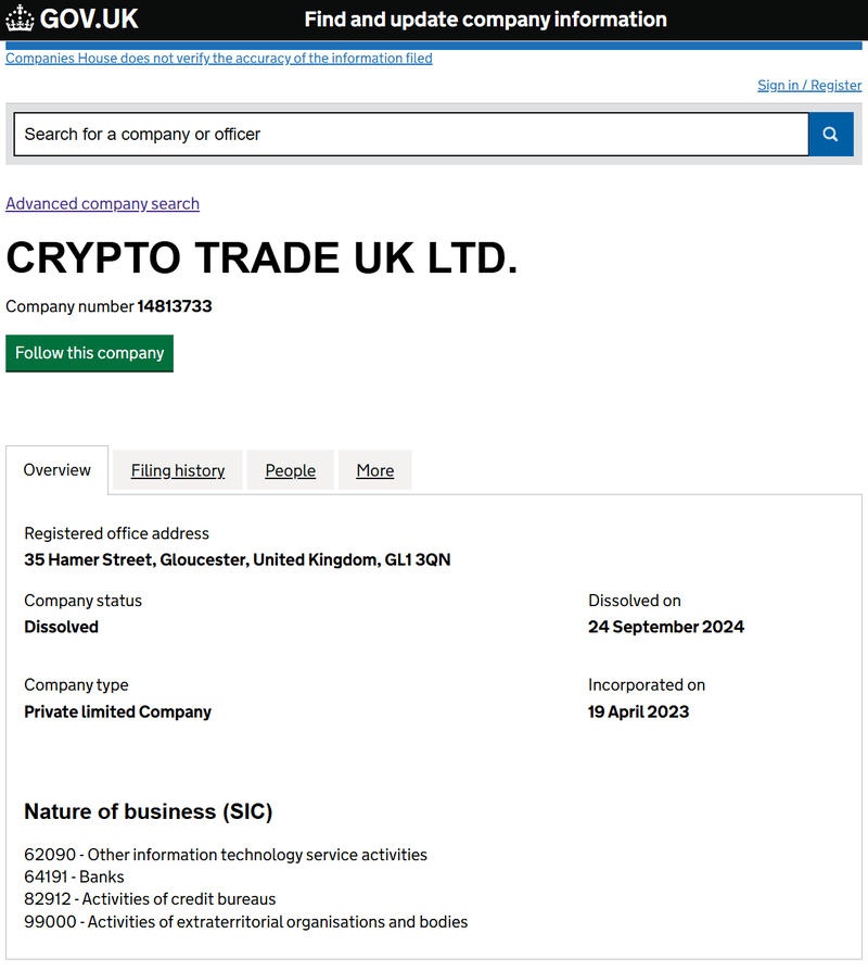 Company number 14813733
