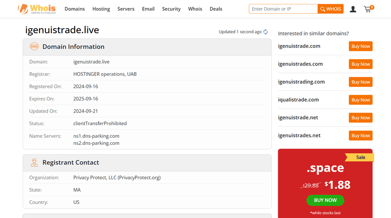 igenuistrade.live whois