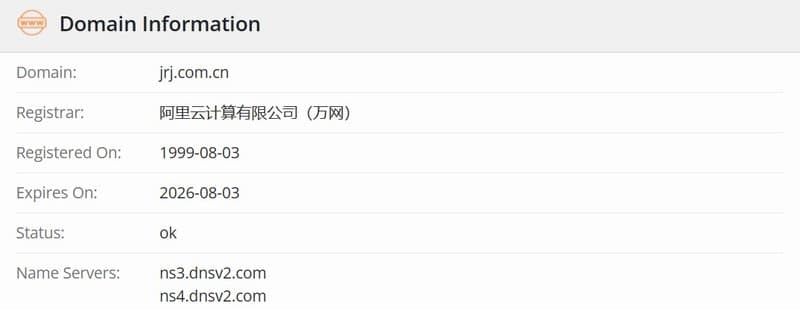 JRJ whois.com Domain Age Data