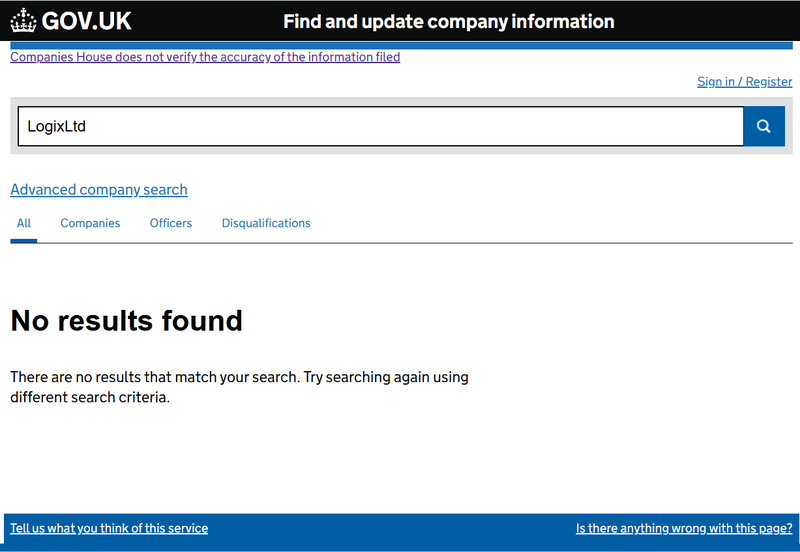 Companies House 질의 결과