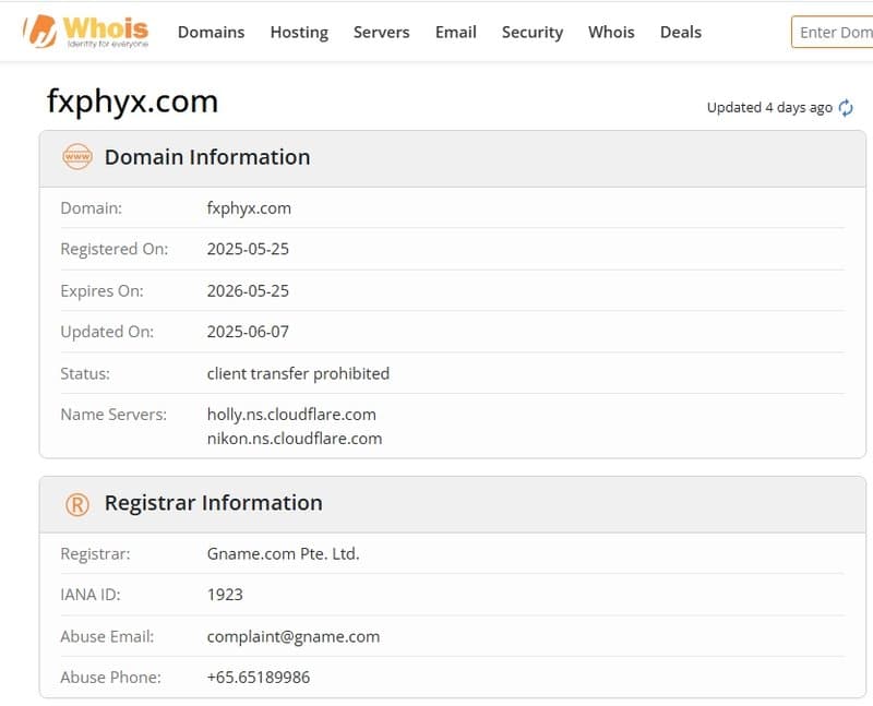 ForexPhyx domain registration