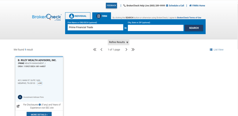 FINRA Query Result