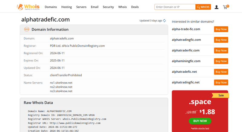 alphatradefic.com whois