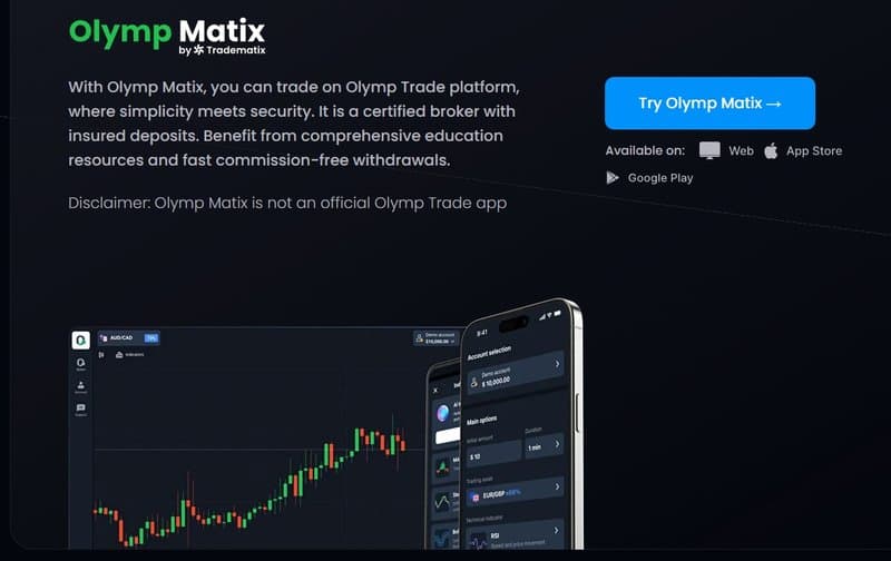 “Olymp Matix is not an official Olymp Trade application”