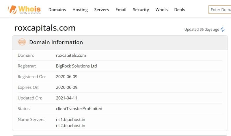 Rox Capitals' domain time