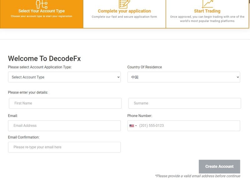 Decode Global  Account Registration2