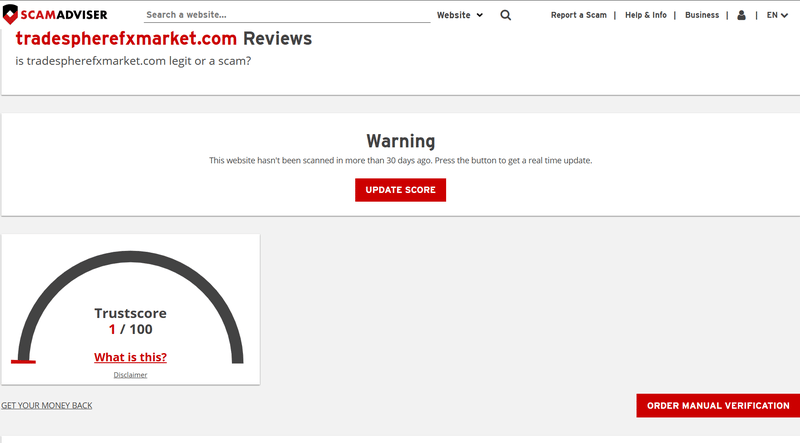 ScamAdviser High Risk Platform Warning