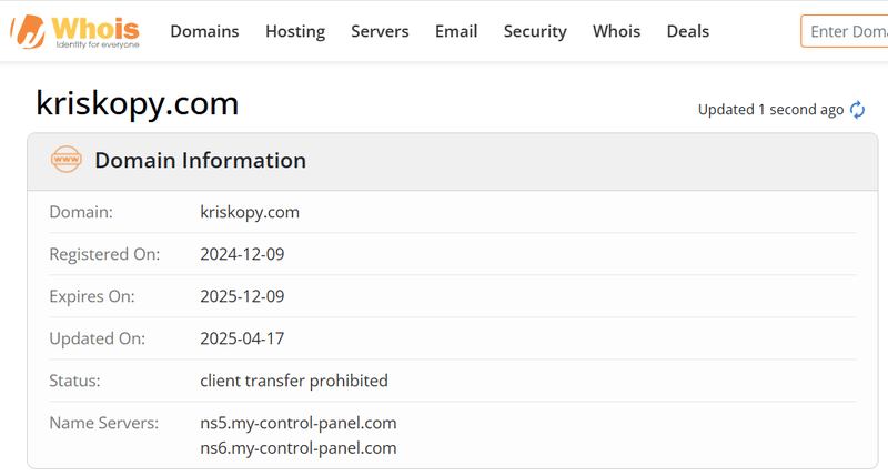 Whois Query Result