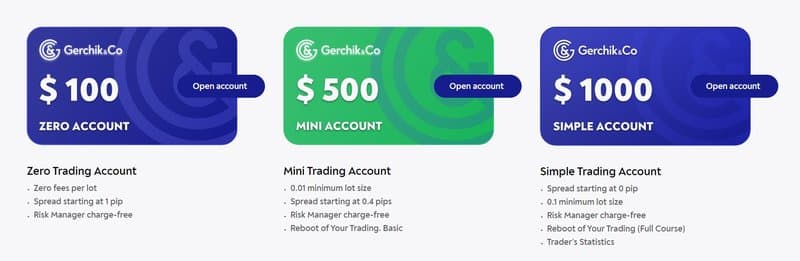 Gerchik & Co    계좌 유형
