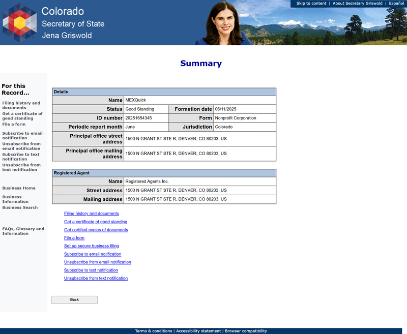 Registration Information