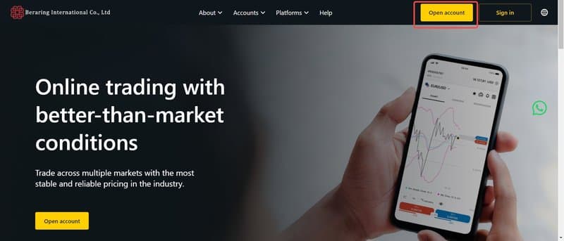 Beraring International Co., Ltd how to open an account 1