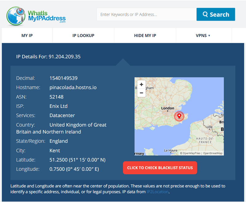 IP Address Query Result