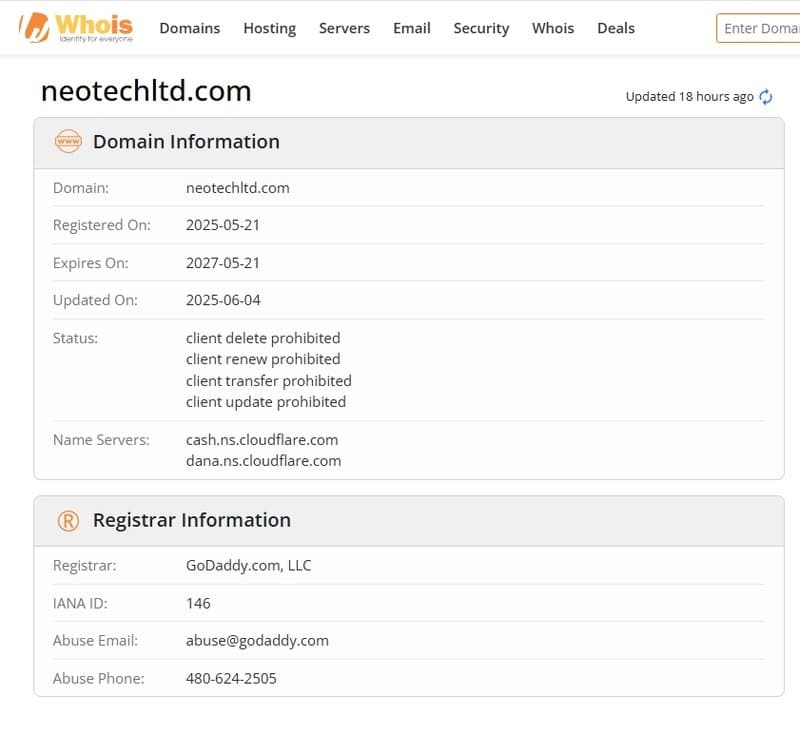 Website registration time