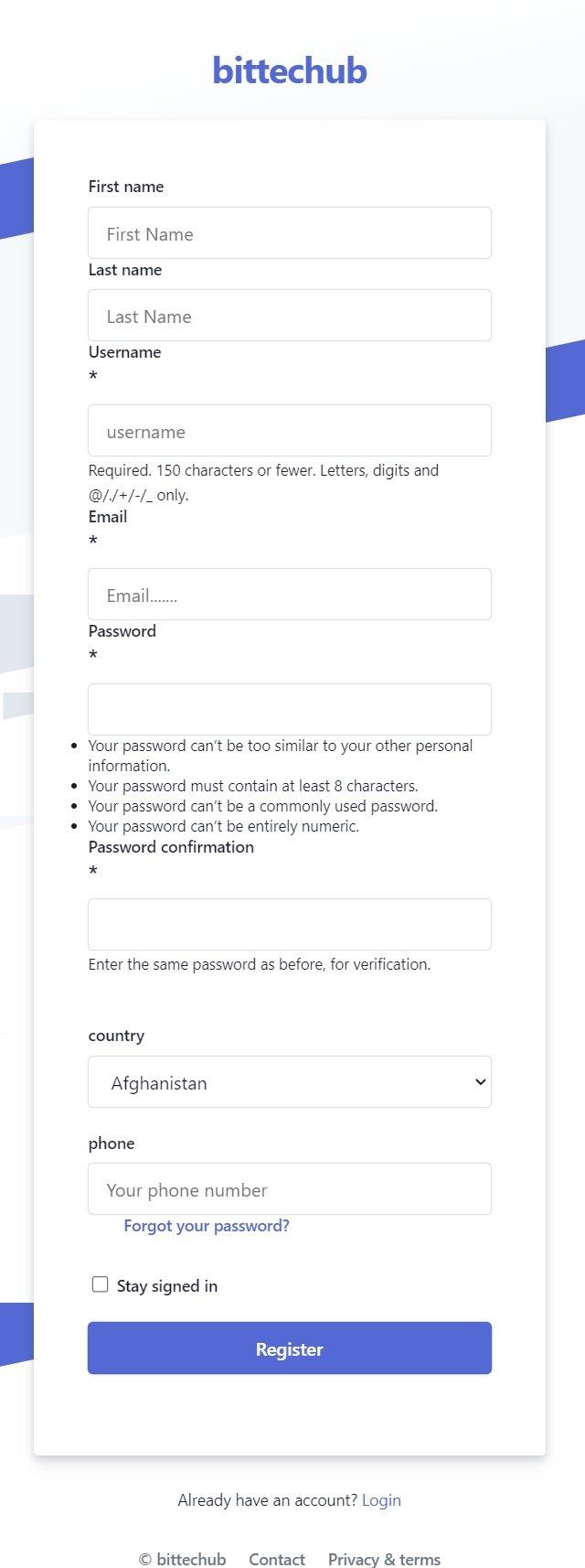 register of Bittechub