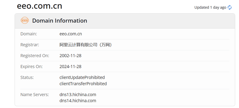 Economic Observer Online whois.com domain years data
